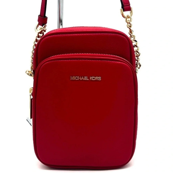 Michael Kors Medium NS Chain Xbody Bag Red/ Gold (NWT) - Picture 3 of 10